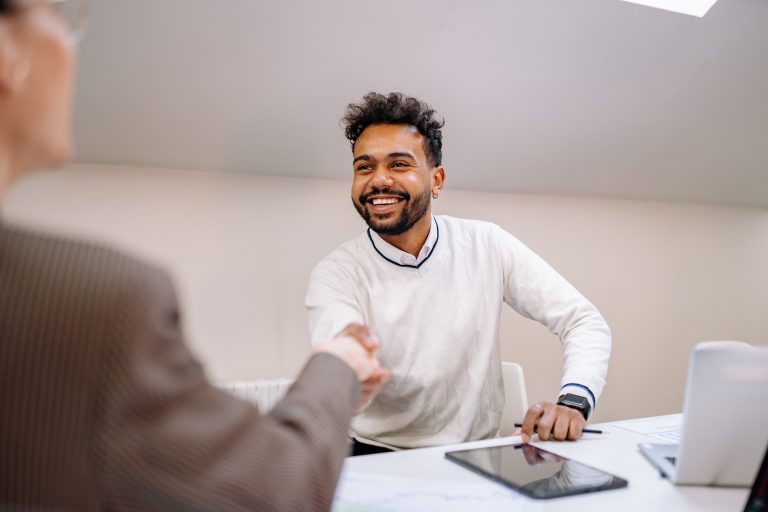 Um ótimo relacionamento com o cliente é a chave para o sucesso.